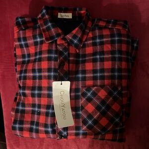 Chou Yatou Flannel Long Sleeve Shirt Mens.  Size XL.  New with tag.